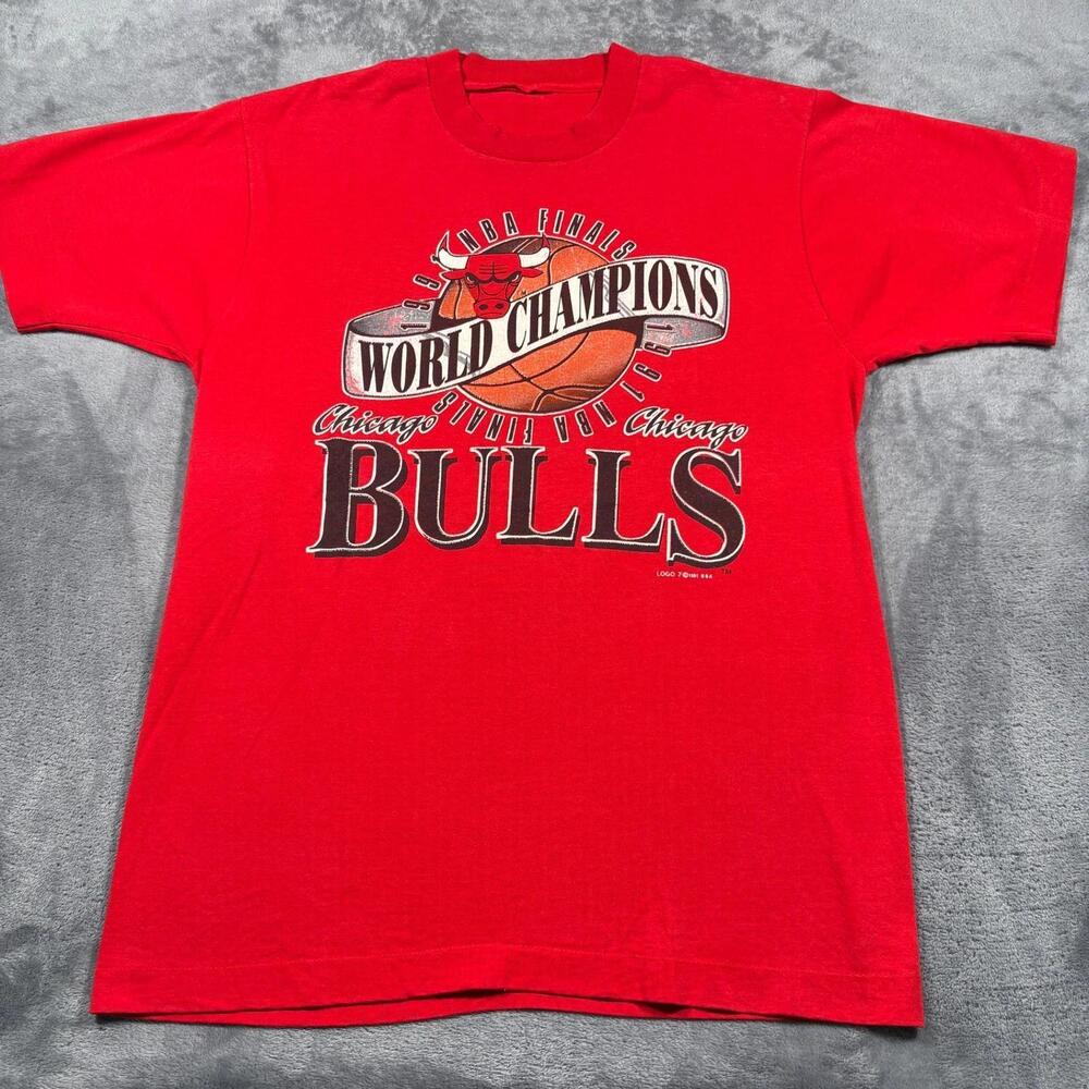 1991 Chicago Bulls  Finals World Champions T-Shirt Mens  Red